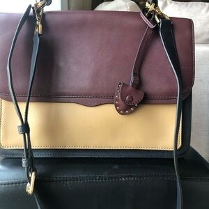 Rebecca Minkoff Burgundy and Tan Leather Shoulder Bag
